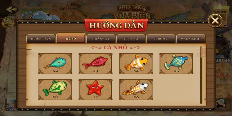 Một số sinh vật biển trong game